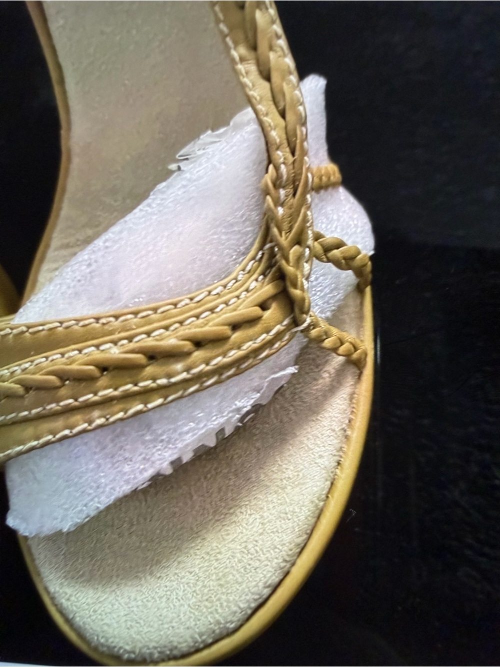 Bonnibel Gold and Tan Wedge Sandals - Picture 6 of 13